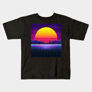 Brazen Yellow Sunset Synthwave Kids T-Shirt